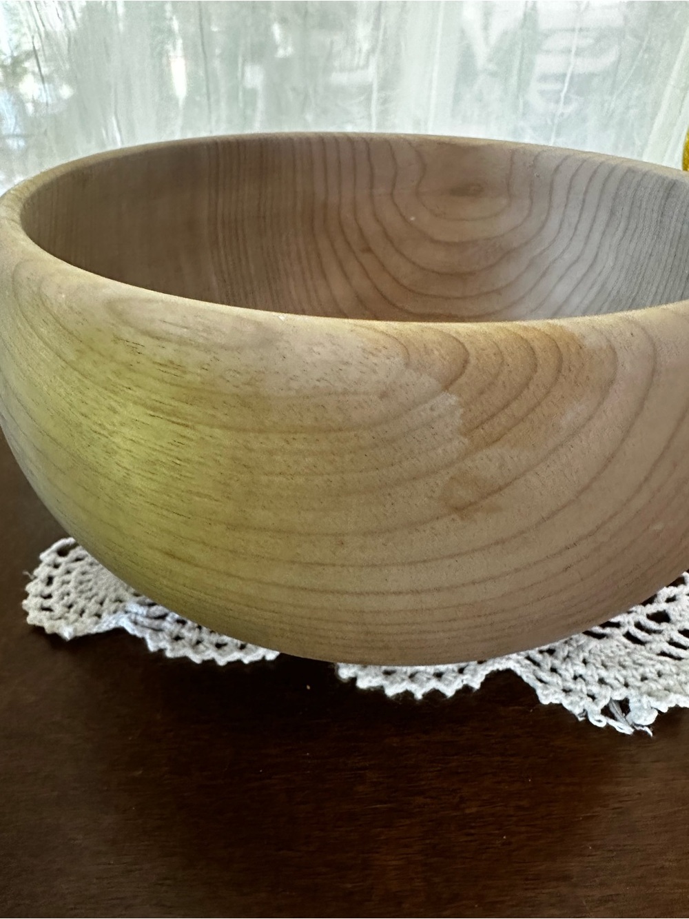 Natural Wood Serving Bowl - Light Brown
